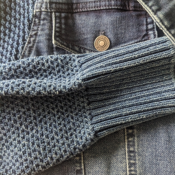 NWT Knit sleeve denim jacket - Picture 6 of 7
